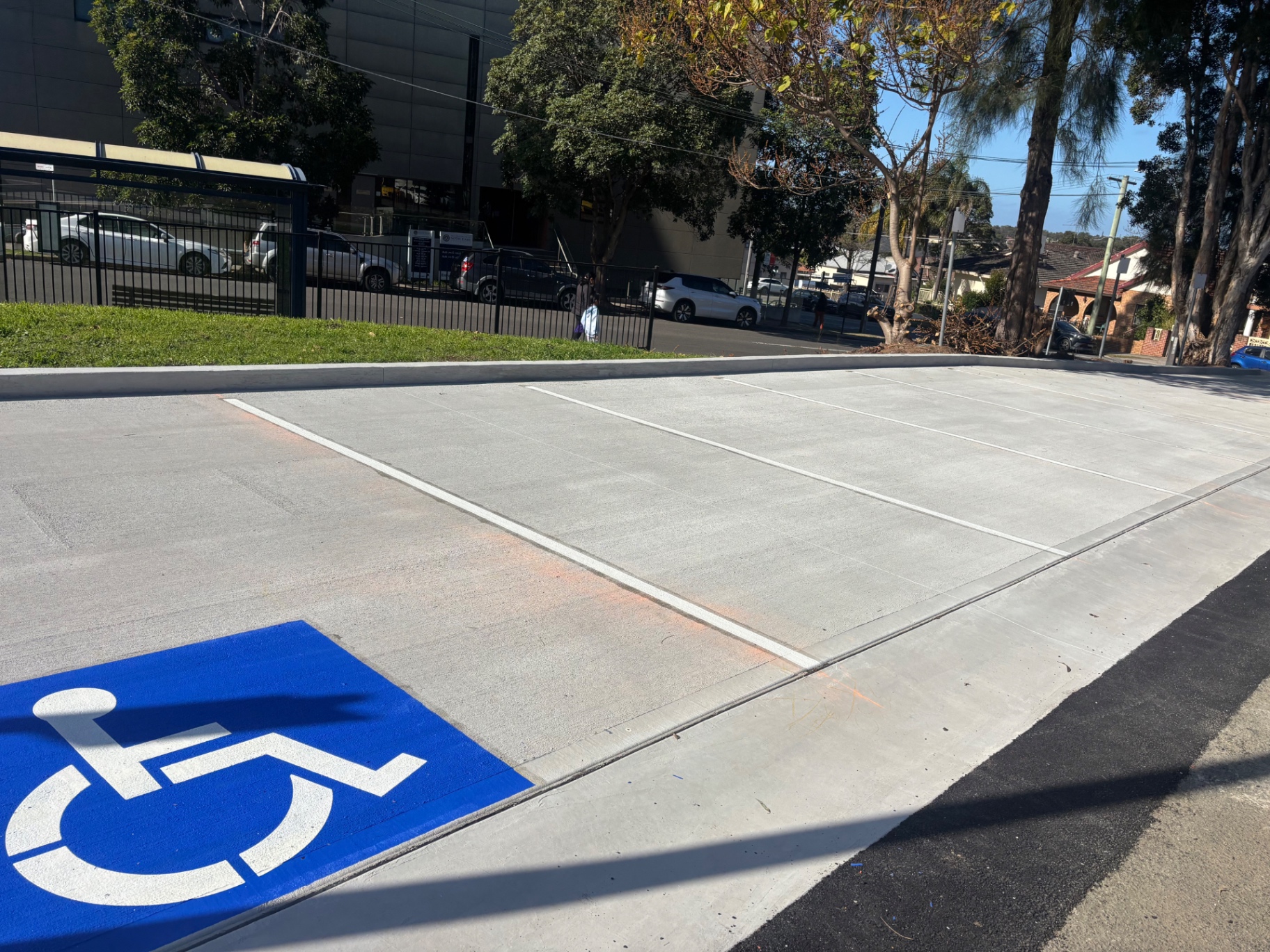 Disabled bay & concrete park